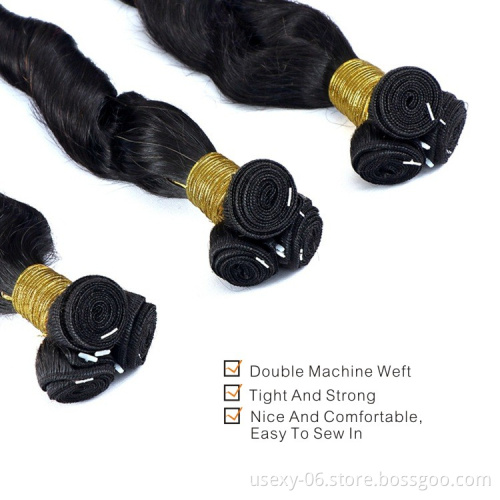USEXY Wholesale Hair Vendors Double Drawn Straight Bouncy Curly Bundle Brazilian Remy Human Hair